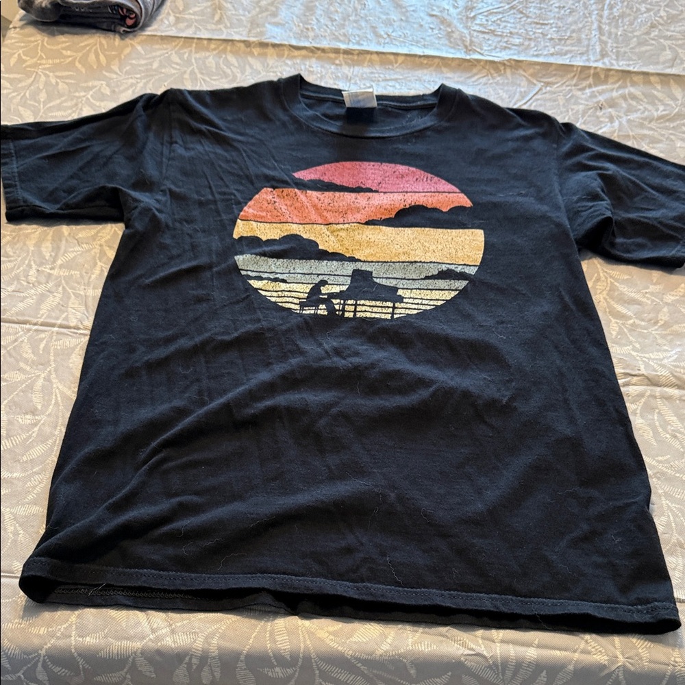 Port and Company Black Sunset Graphic Tee